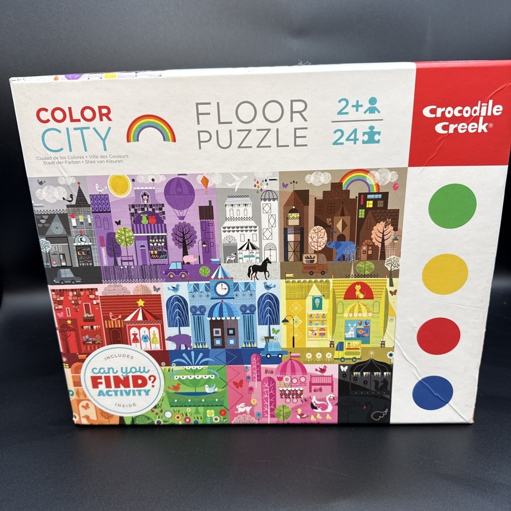 Crocodile Creek Floor Puzzle 24 Pieces 18" X 24" Color City Large Sturdy Pieces